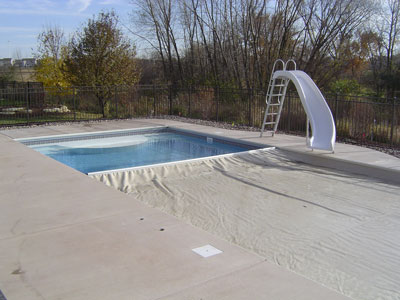 Pool cover patially closed