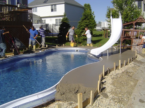 Pouring Pool Deck