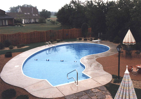 photo of kidney shaped pool Naperville, IL
