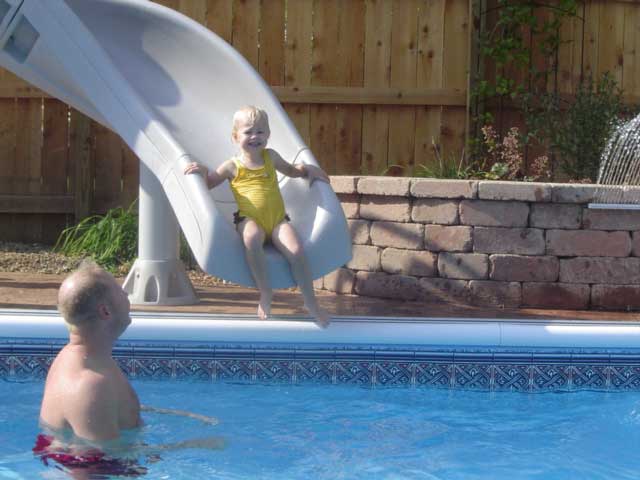 Fun on a Pool Slide