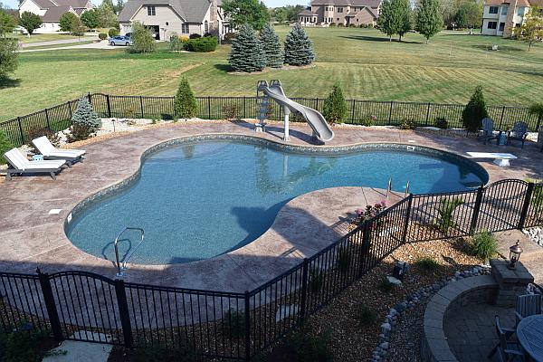 photo of modified kidney shaped pool IL