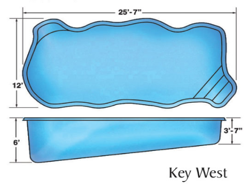 Key West Free Form small fiberglass pool designs