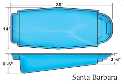 Santa Barbara Classic medium fiberglass pool designs