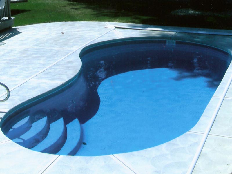 Kidney shaped fiberglass pool Monterey 