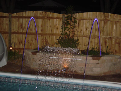Pool Waterfall and lighted spouts Sugar Grove, IL