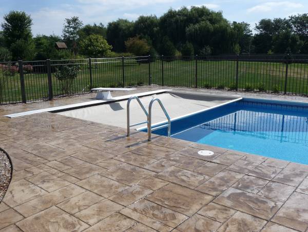 Pool cover partially closed