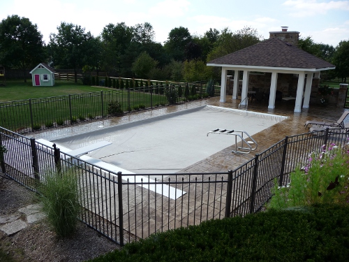 Swim Shack Custom Pool with Automatic Cover closed St. Charles, IL
