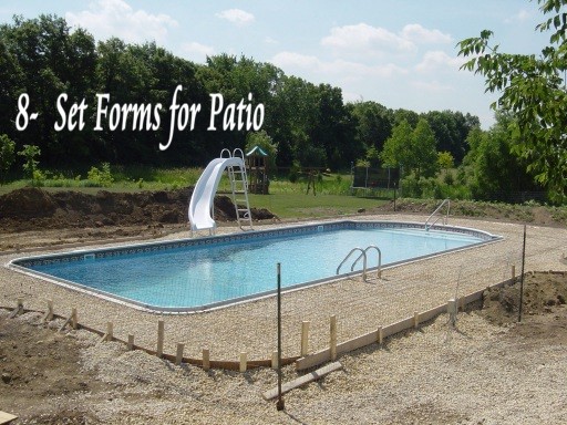 setting form for pool deck
